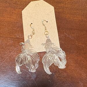 Gold Filigree Koi Earrings